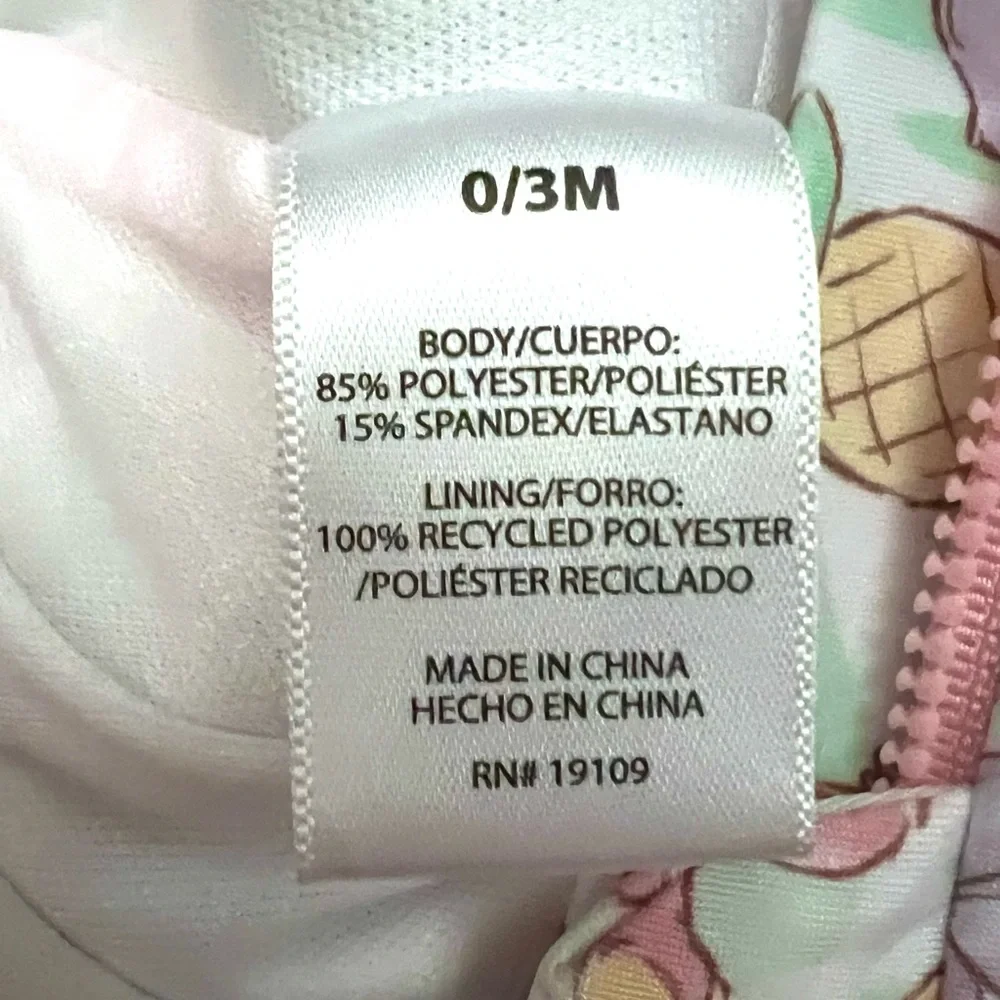 🍄 3/$15 Care Bears Baby Rashguard One Piece 0-3M Long Sleeve Ruffle Butt Swim